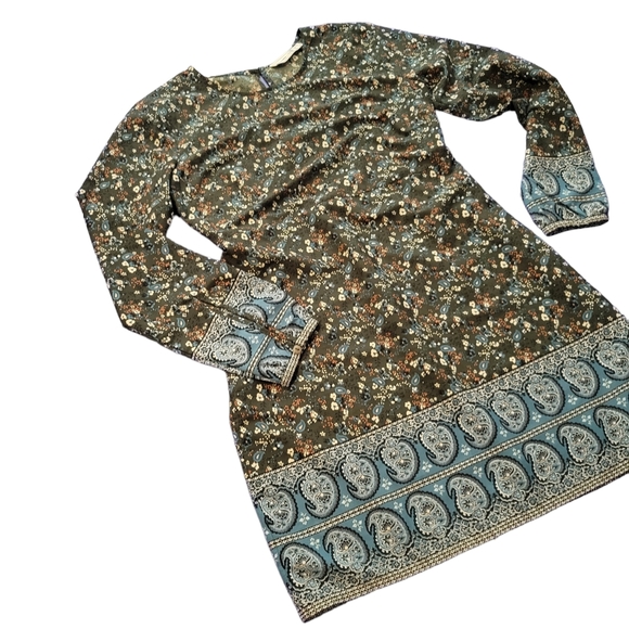 Abercrombie & Fitch Boho Dress Floral Paisley Satin Womens Small - Picture 16 of 16